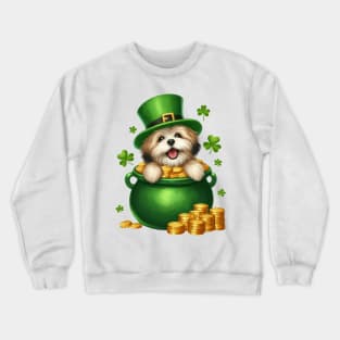 St Patricks Day Havanese Dog Crewneck Sweatshirt